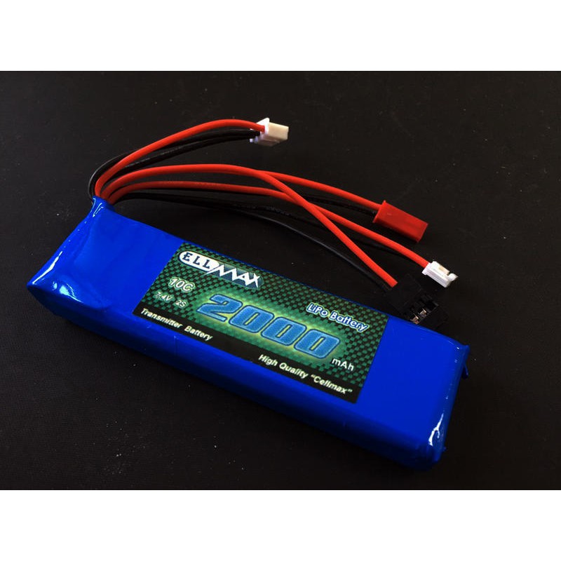 Ellmax 2S 7.4v 2000 10c Remote Lipo Battery For Radiolink Rc4gs Walkera ...
