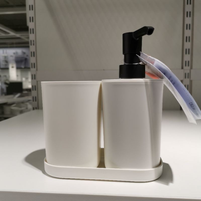 IKEA STORAVAN 3-piece bathroom set, Set bilik mandi 3 keping, white ...