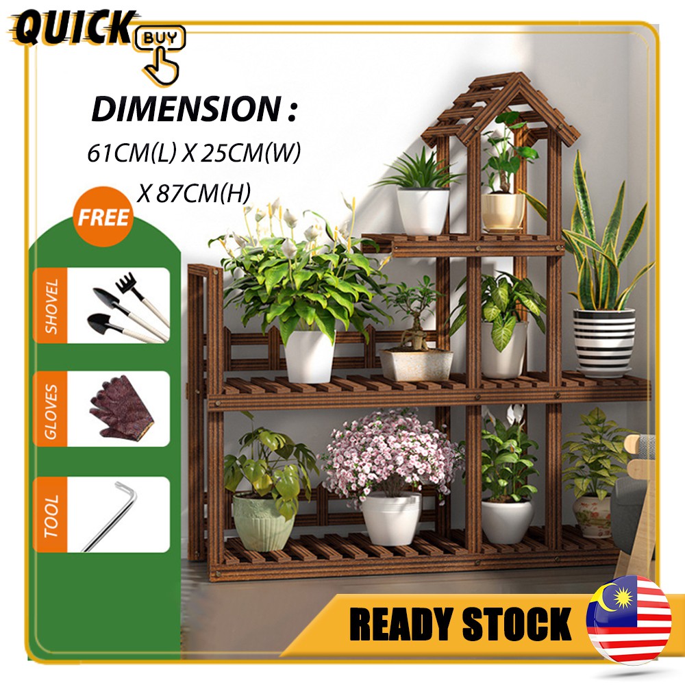 Pot Rack 013 Solid Wooden Flower Shelf Nordic Multi Layer Rack Stand ...