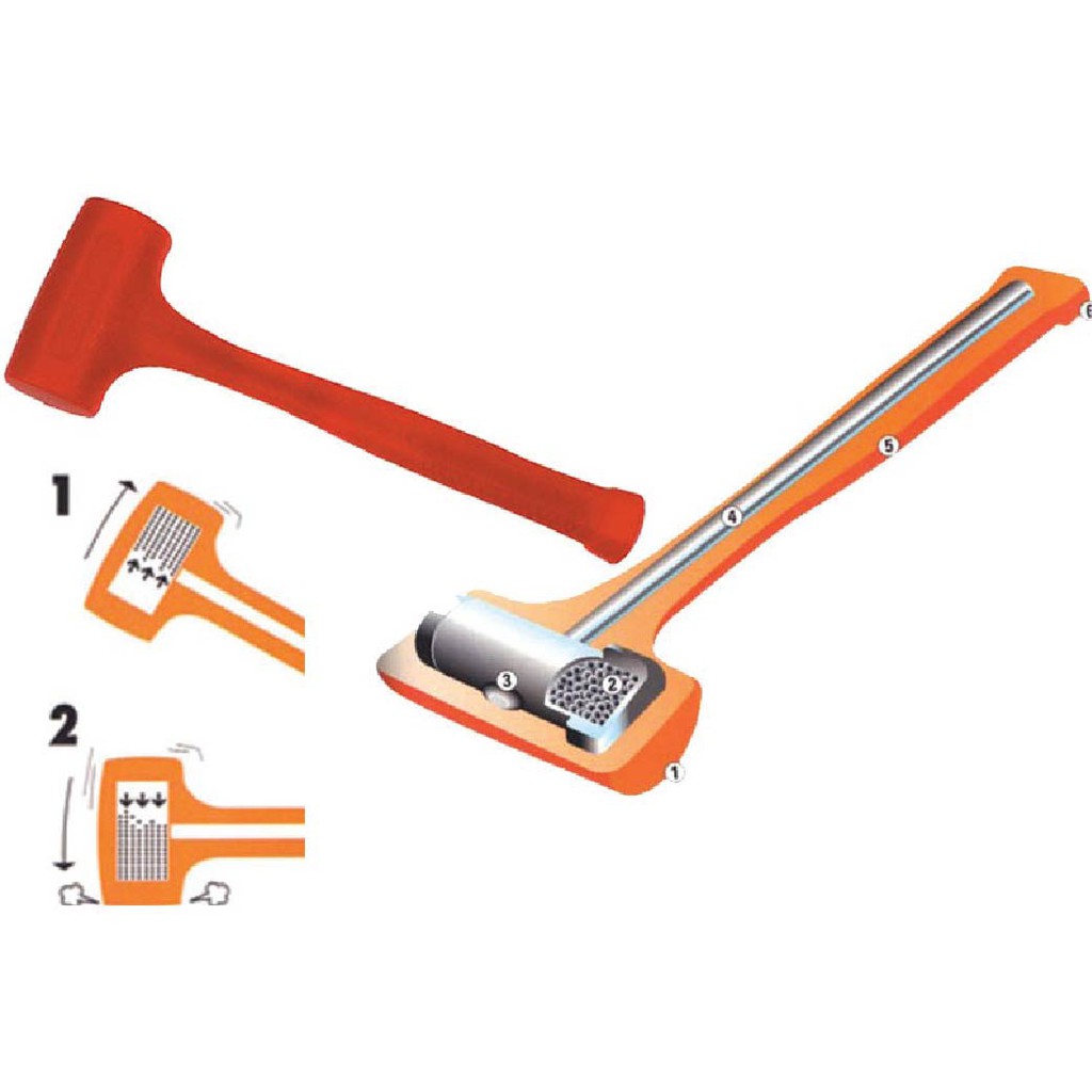 Stanley 57-530 10-Ounce Compo-Cast Soft Face Hammer – Non-Sparking, Dead-Blow, With Steel-Reinforced Handle (Orange)