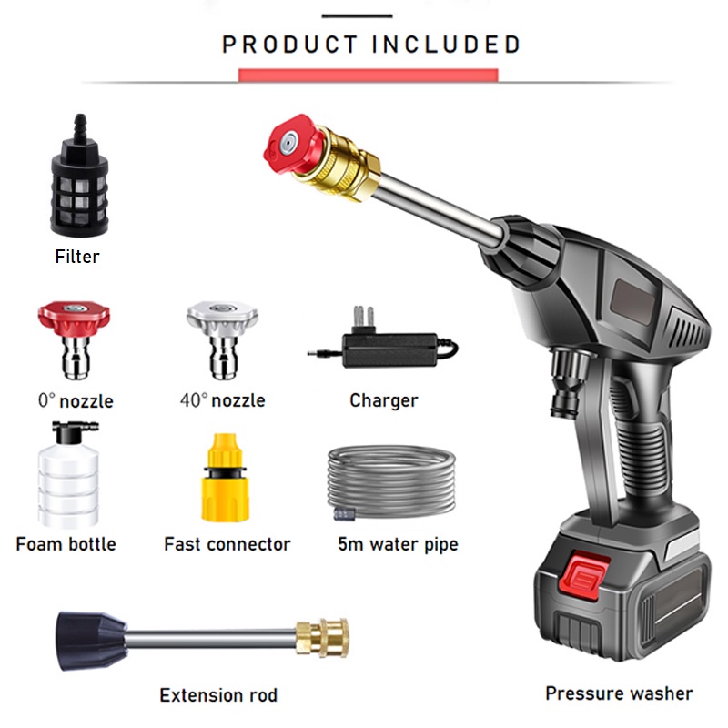 Water Jet Cordless Car Wash Floor Tiles Cleaner Spray Gun Water Jet