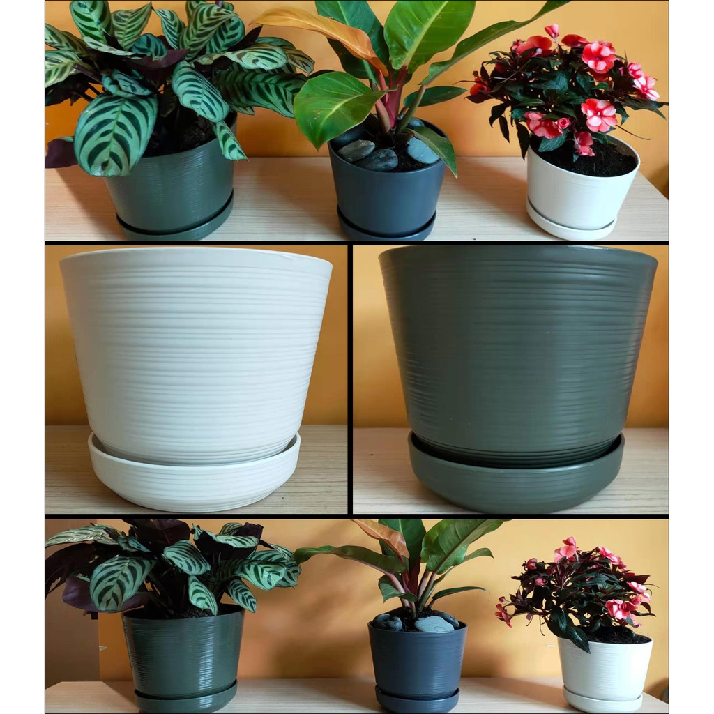 Japanese Style PVC Plastic Garden Flower Pot / Pasu Bunga PVC | Shopee ...