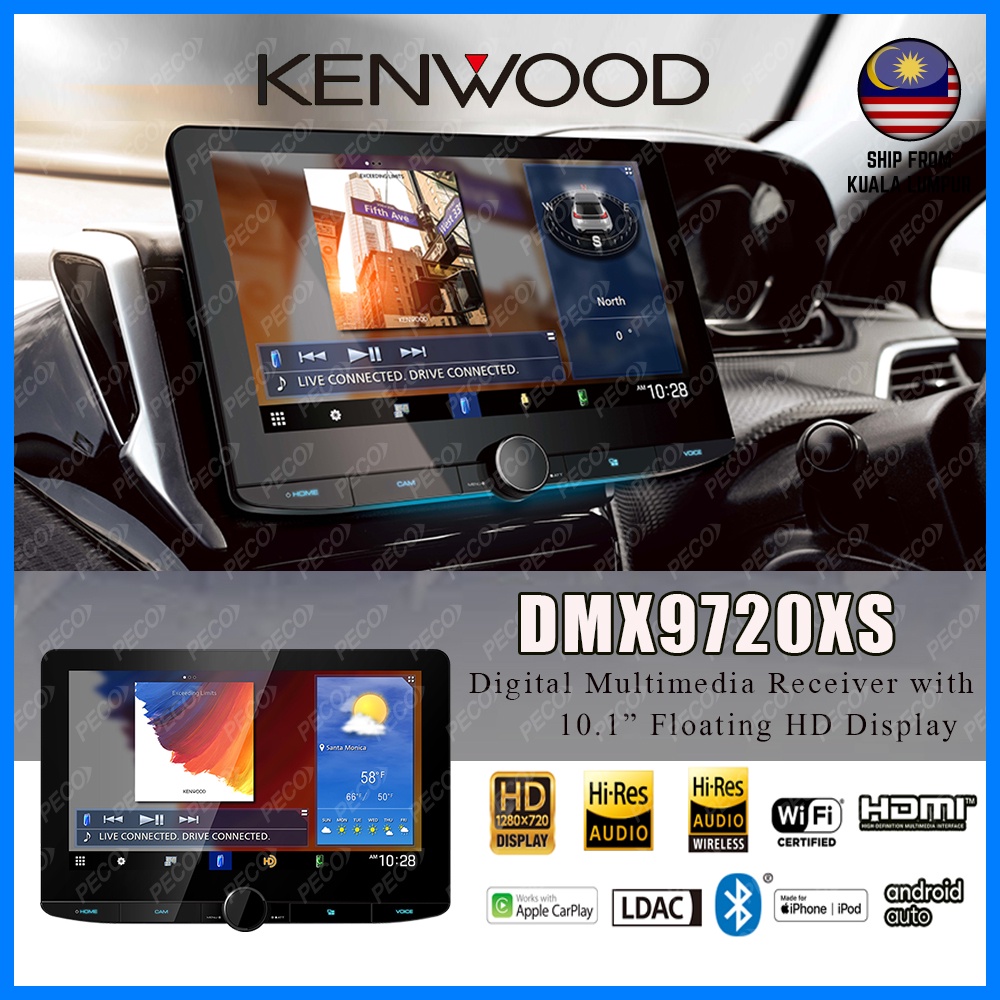 KENWOOD DMX9720XS Car Digital Multimedia Receiver with 10.1” Floating