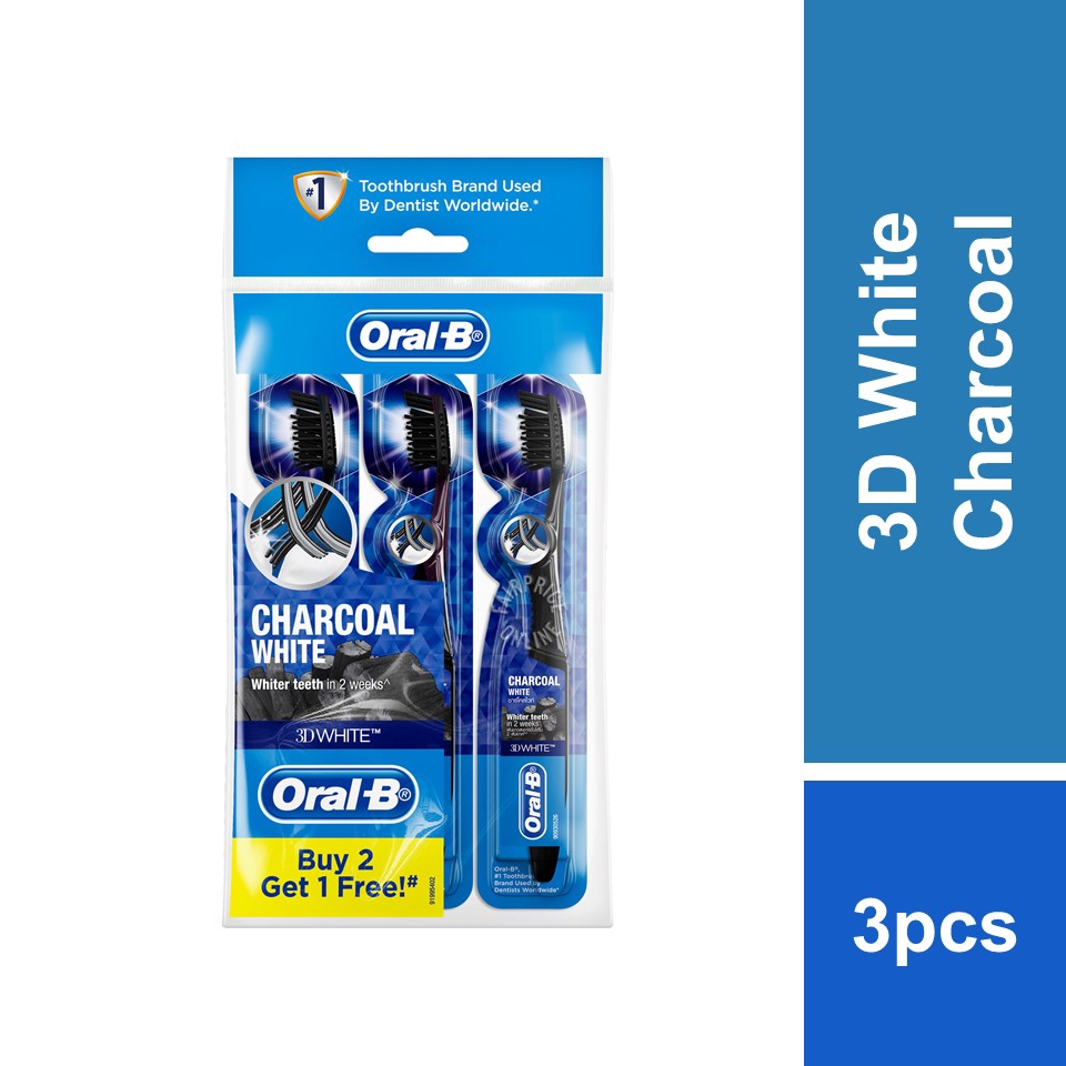 Oral-B 3D White Charcoal White (3's) | Shopee Malaysia