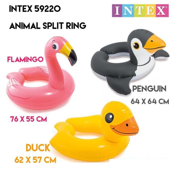 INTEX 59220 Animal Split Rings Inflatable Float Swimming Ring Floaties ...