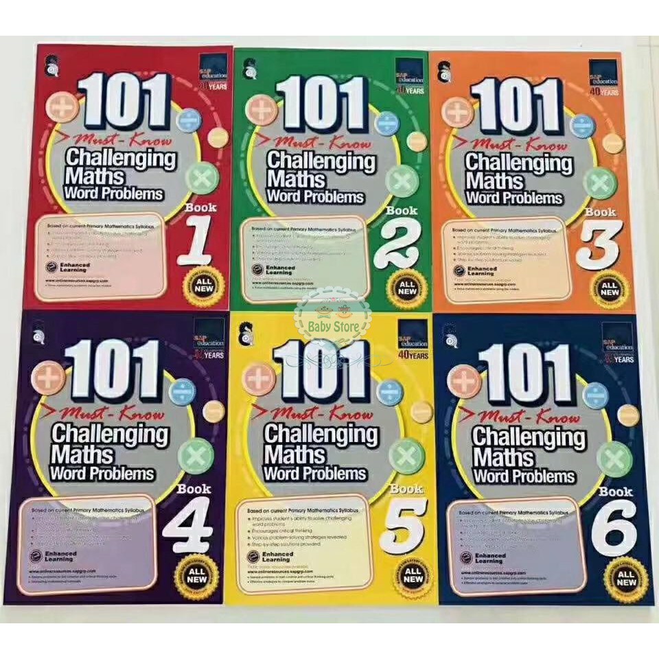 101 Must Know Challenging Maths Word Problems Set of 6 books (Singapore ...