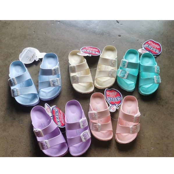 Unisex Thailand Red Apple Double Straps Kids Shoes BG2562 PASTEL COLOUR ...