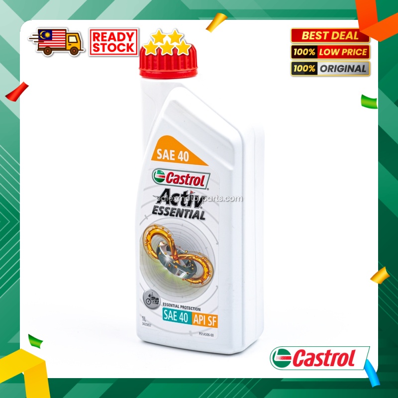 Minyak Enjin Motor Castrol Activ Essential Sae 40 1 Liter Shopee Malaysia