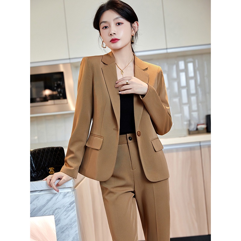 New arrival women blazer set long sleeve black coat and pant 2- piece set  high quality professional suits ladies office wear female formal work  clothes S-4XL