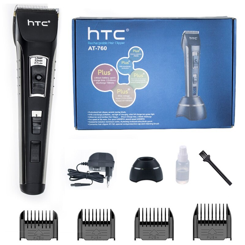HTC_AT_760 Hair Clipper Rechargeable Ceramic Hair Trimmer Electric ...