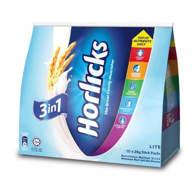 Horlicks 3in1 Lite Powder 10's x 28g | Shopee Malaysia