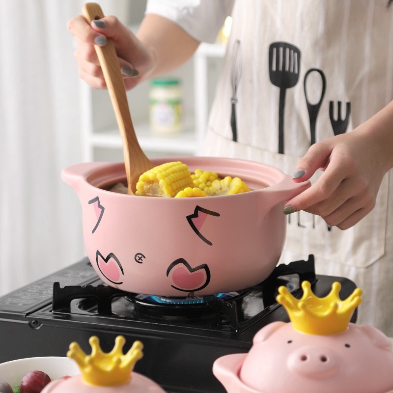 1L pig and pig casserole stew soup porridge household ceramic high ...