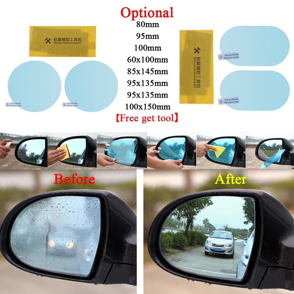 [ tools] 2pcs Car Anti Rain Window Vanity Film | Shopee Malaysia