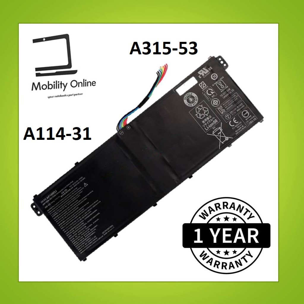 Acer 1 A114-31 A114-32 A311-31 A315-53 A315-54 KT.00205.006 AP16M4J ...