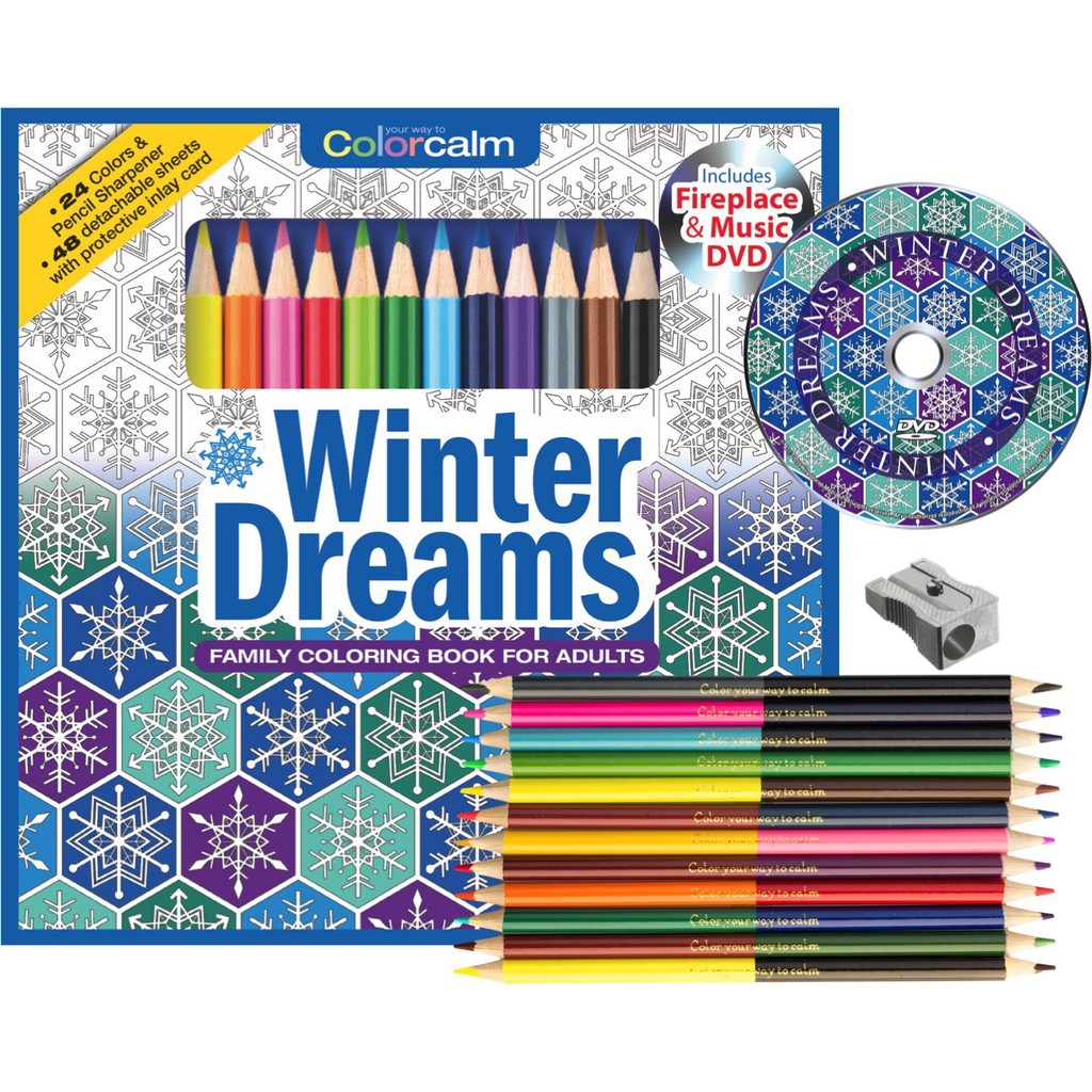 Color Your Way to Calm Winter Dreams Adult Coloring Book Music DVD