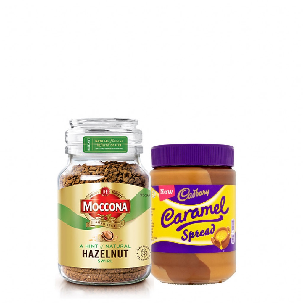 Moccona Roasted Hazelnut Freeze Dried Coffee 95g + Cadbury Chocolate