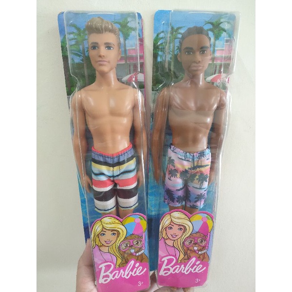 Barbie Ken Beach Doll Wearing Tropical Print / Colorful Striped ...