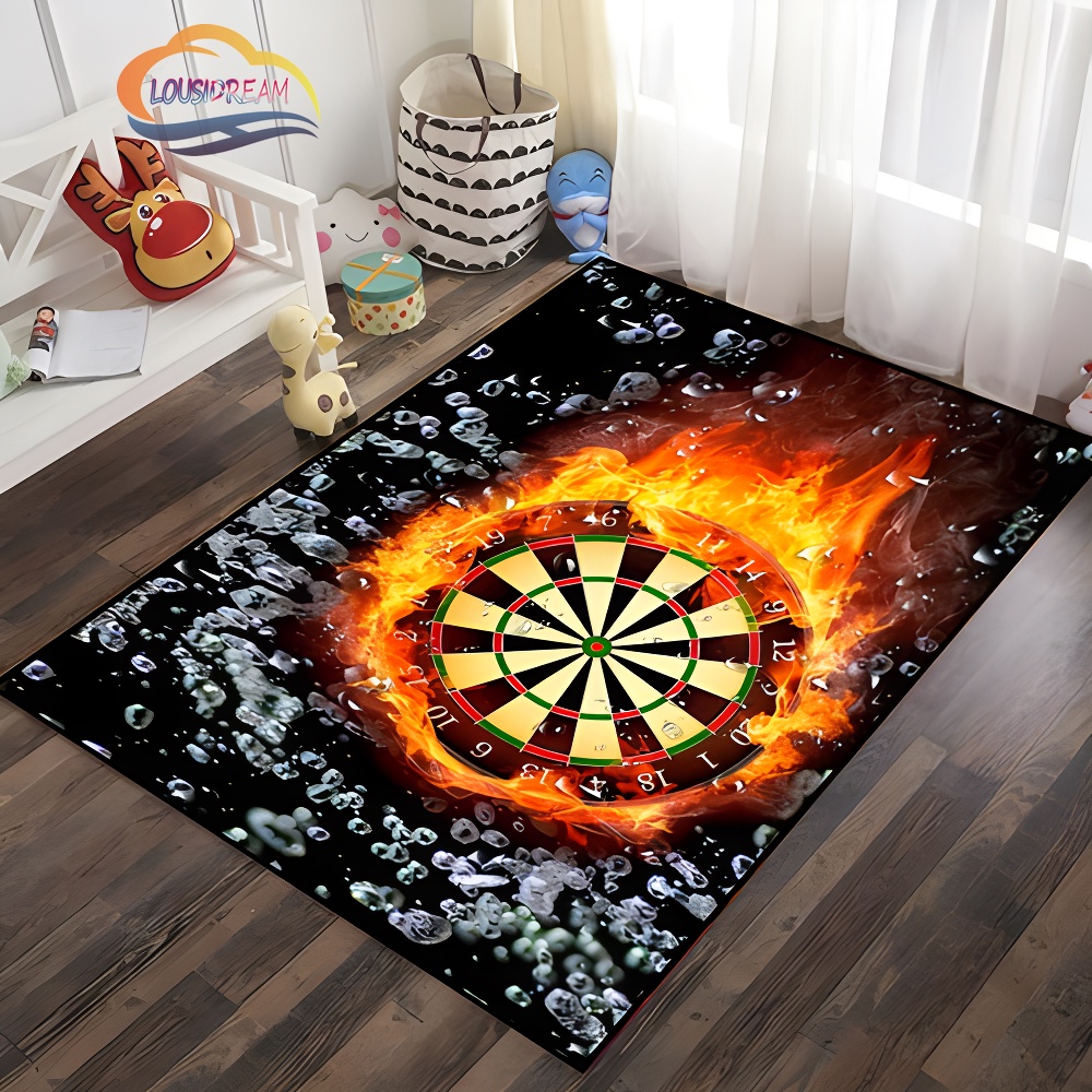 Ice and Fire Darts Pattern Carpet Fashion Darts Soft Mat Gifts for