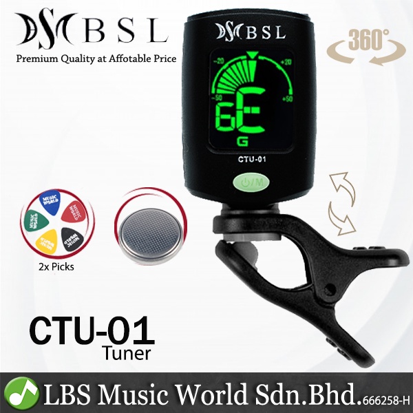 BSL CTU01 Chromatic Tuner for Guitar Violin Brass Woodwind Ukulele
