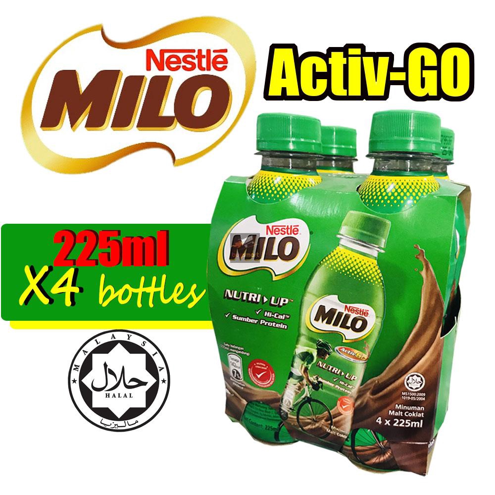 Nestle Milo ActivGo Nutri Up 225ml x4bottle RTD UHT Halal Milo Drink