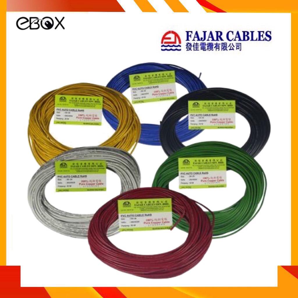 FAJAR 28/0.26mm AUTO CABLES KERETA LORI AUTOMOTIVE WIRE 100 COPPER