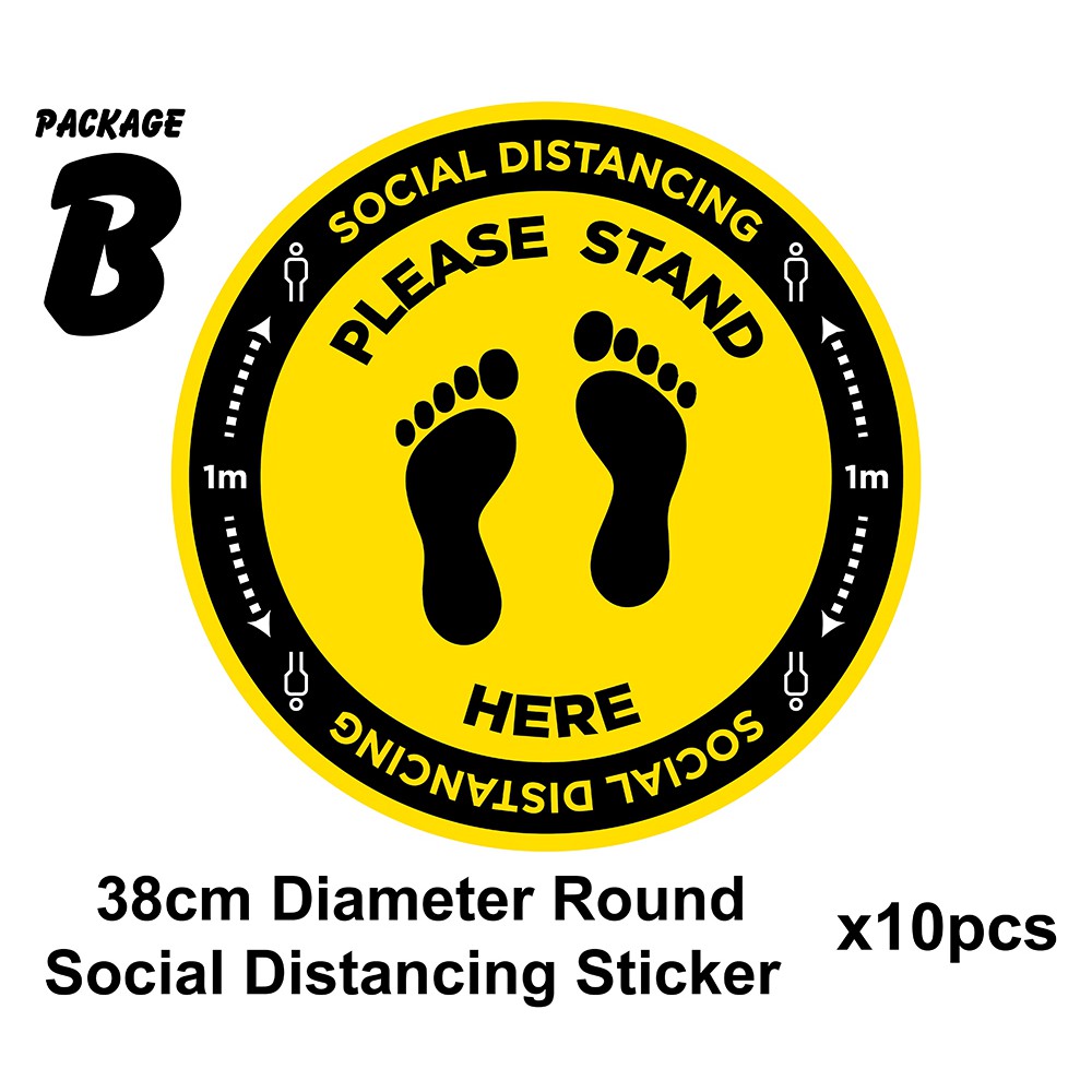 Social Distancing (Social Distance) Floor Sticker Label Package B ...