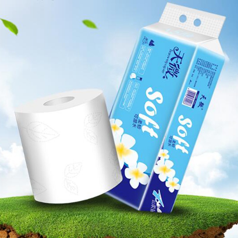 Bath Paper Home Bath Toilet Roll Paper 12 Rolls/pack White Thicken