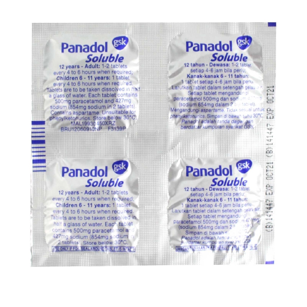 Panadol Soluble Flu Relief Tablet 4's | Shopee Malaysia