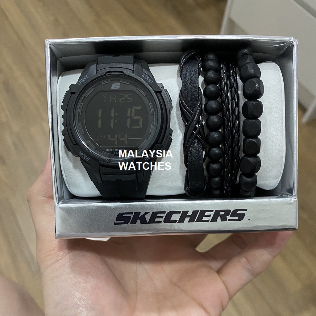 OFFICIAL WARRANTY) Skechers SR9031 Black Digital Dial Silicone