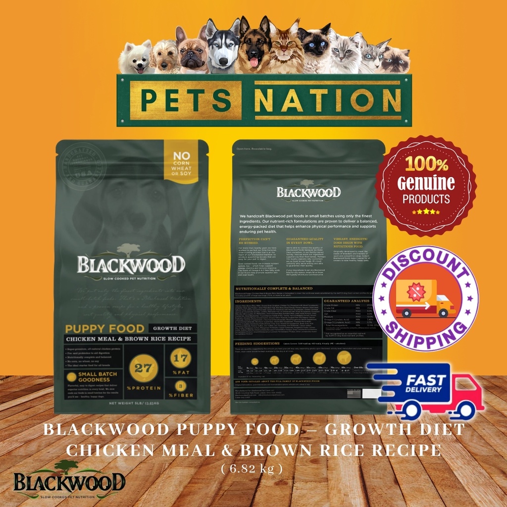 Blackwood Puppy Food – Growth Diet Chicken Meal & Brown Rice Recipe (6.82  kg)