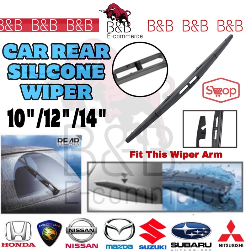 💥Ready Stock💥Silicone Car Rear Wiper 10 / 12 / 14 inch For Honda Ford ...