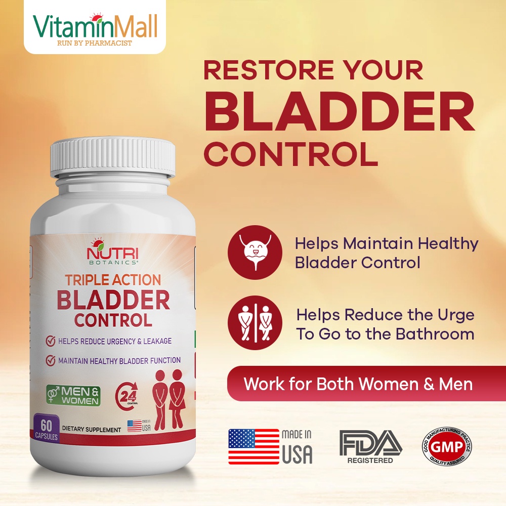 Nutri Botanics Triple Action Bladder Control Supplement Reduce Sudden