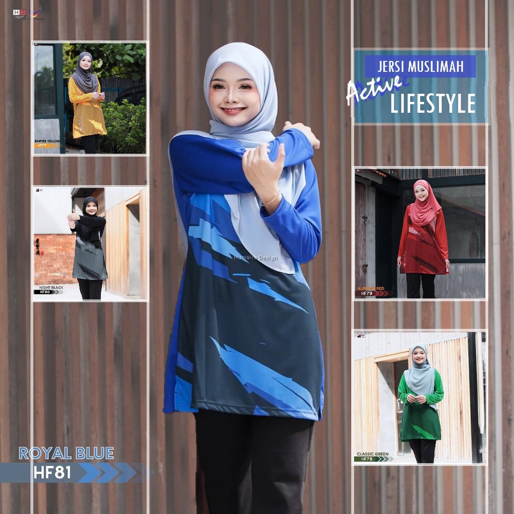 Readystock Active Life Style Jersey Muslimah Humaira Design Jersi