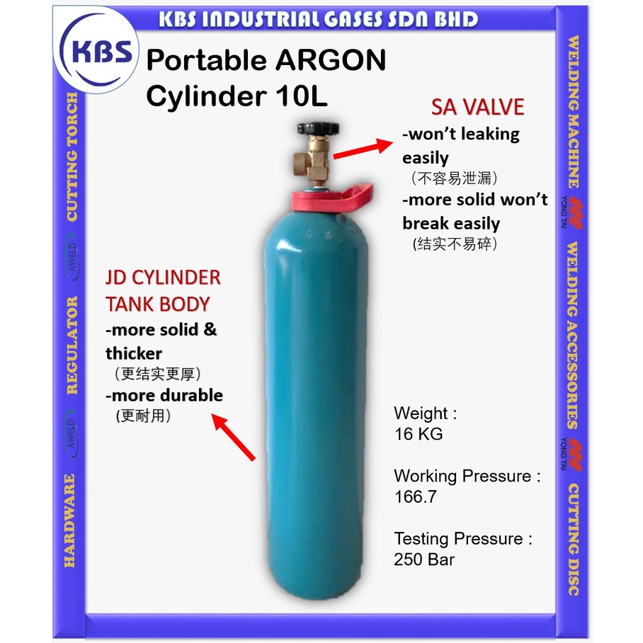 NEW 10LT Argon Gas (TIG Welding Portable Gas ) Shopee Malaysia