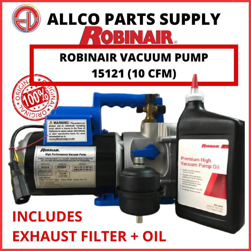 ROBINAIR VACUMASTER VACUUM PUMP 15121 (10CFM) COMES WITH EXHAUST
