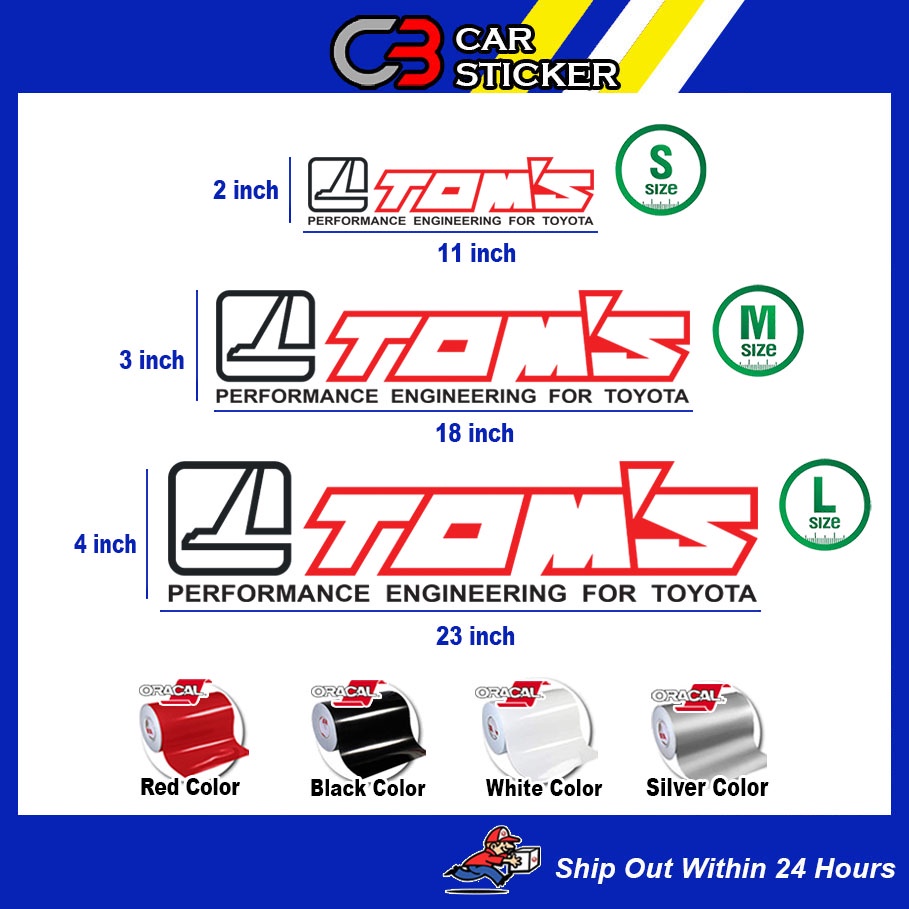TOM'S Performance Engineering Car Sticker / CS671 | Shopee Malaysia