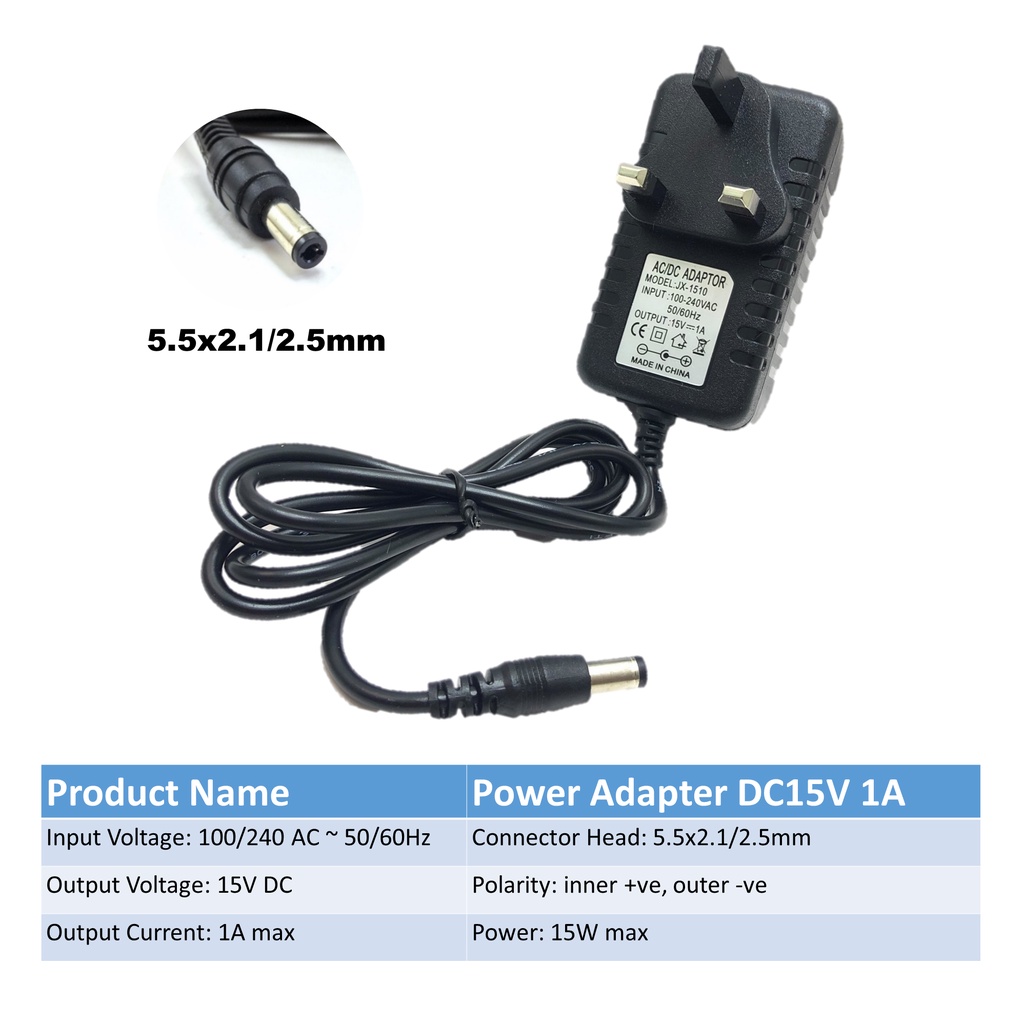 AC Adapter, DC 5V 1A. Switching Power Supply, 5.5 x 2.5MM, UK Plug, For  CCTV