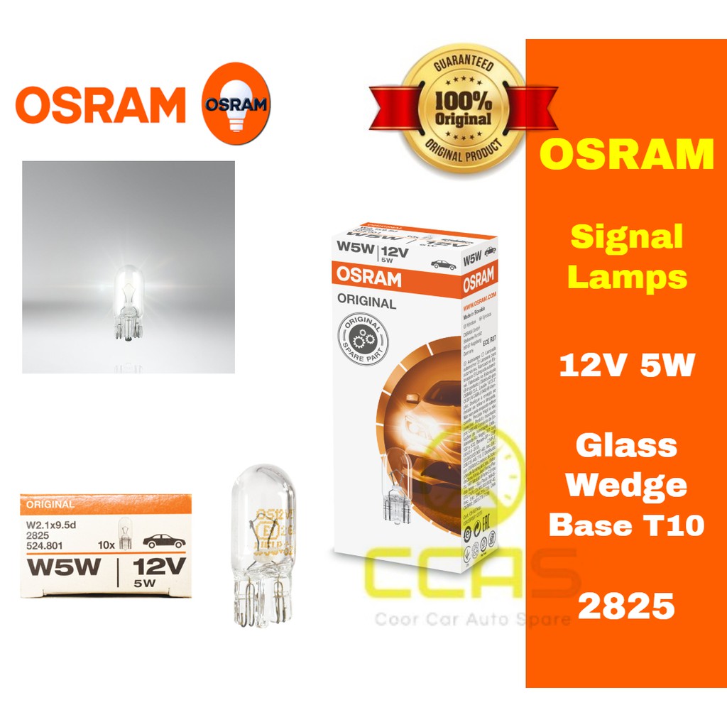Osram Bulb 2825 - T10 4090 12V 5W - Signal Lamps - Glass Wedge Base ...