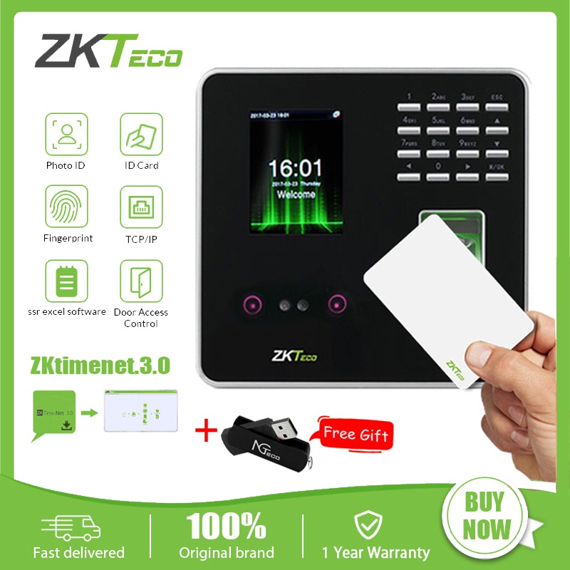 Zkteco Time Attendance Machine Face Fingerprint Device Door Access Control Biometric Recognition