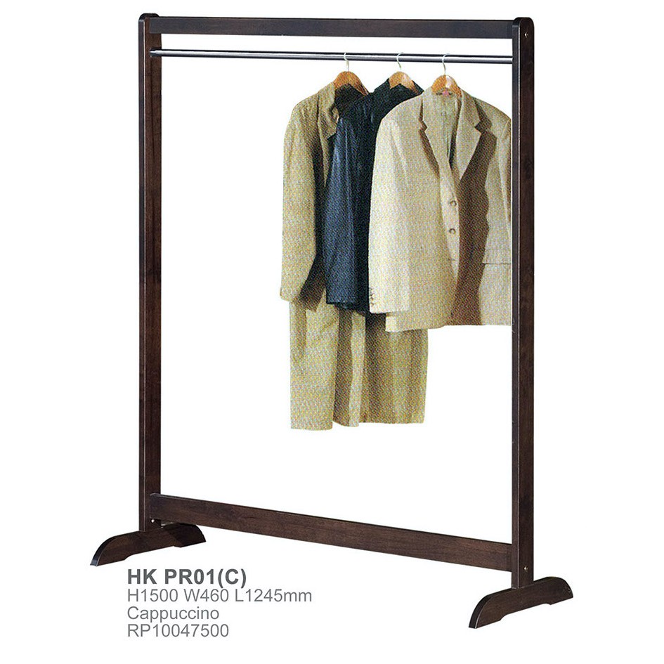 Single rod Solid Wooden Cloth Hanger Rack /Wooden Drying rack (124cm ...