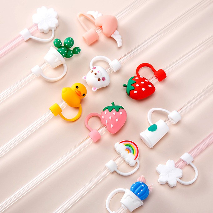 Cute Silicone Straw Plug,Straw Tips Cover For 6 to 8 mm Straws