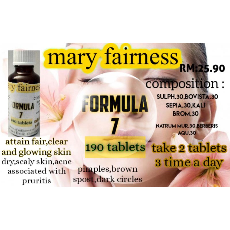 mary fairness formula 7 For Fair glowing face, glowing skin (190