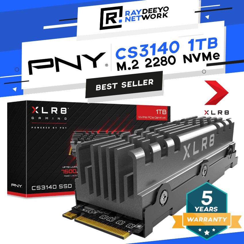 PNY XLR8 CS3140 (1TB/2TB) M.2 2280 NVMe PCIe Gen 4x4 SSD with Heatsink ...