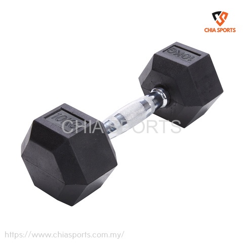 Premium Rubber Coated Hexagon Dumbbell 10KG 1pc Shopee Malaysia