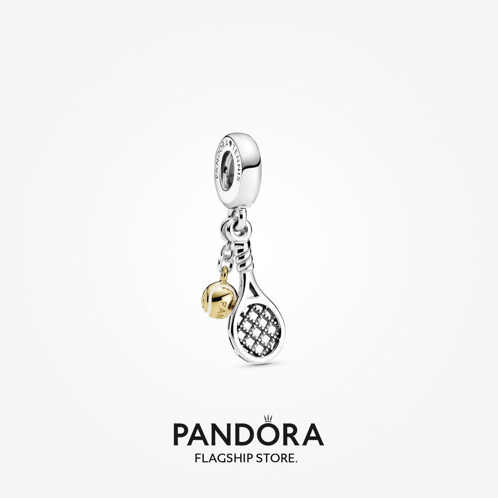 Pandora 14k GoldPlated Tennis Racket & Ball Dangle Charm Shopee Malaysia