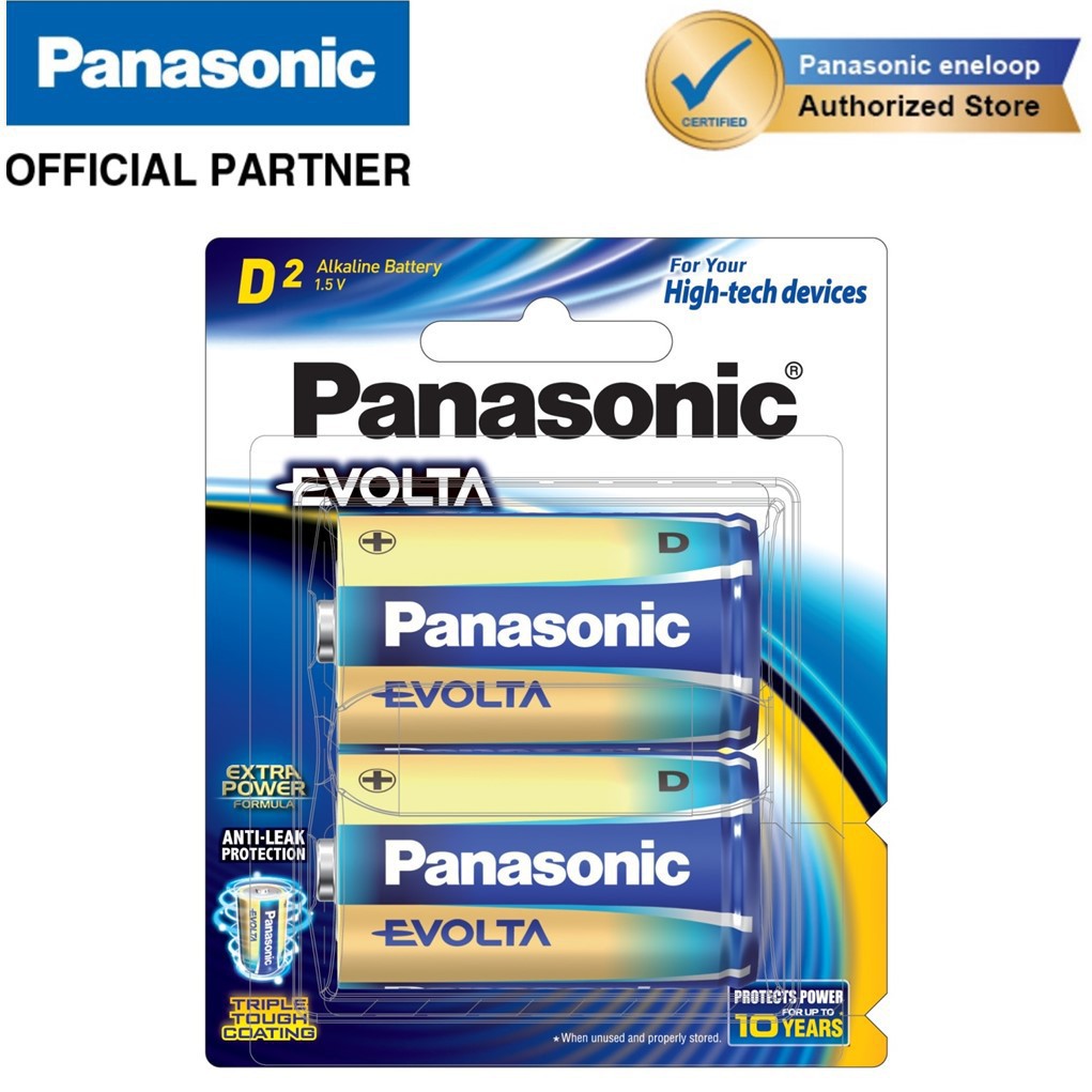 Panasonic Battery D Size Evolta Alkaline D size Battery LR20EGM/2B ...