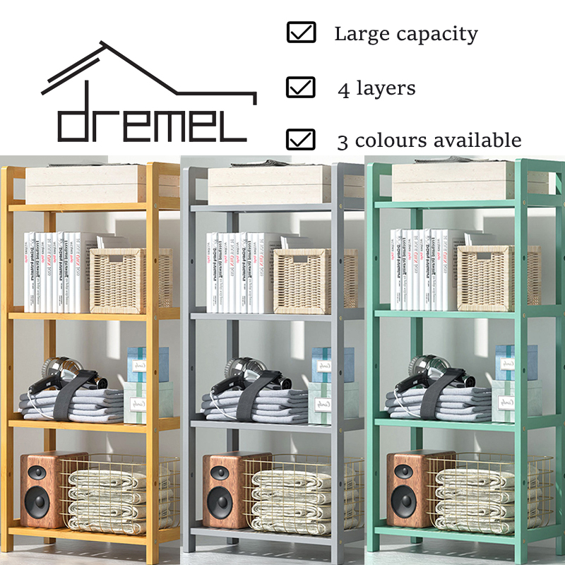 DREMEL Four Layer Multifunction Bamboo Shelf Home Storage Rack ...
