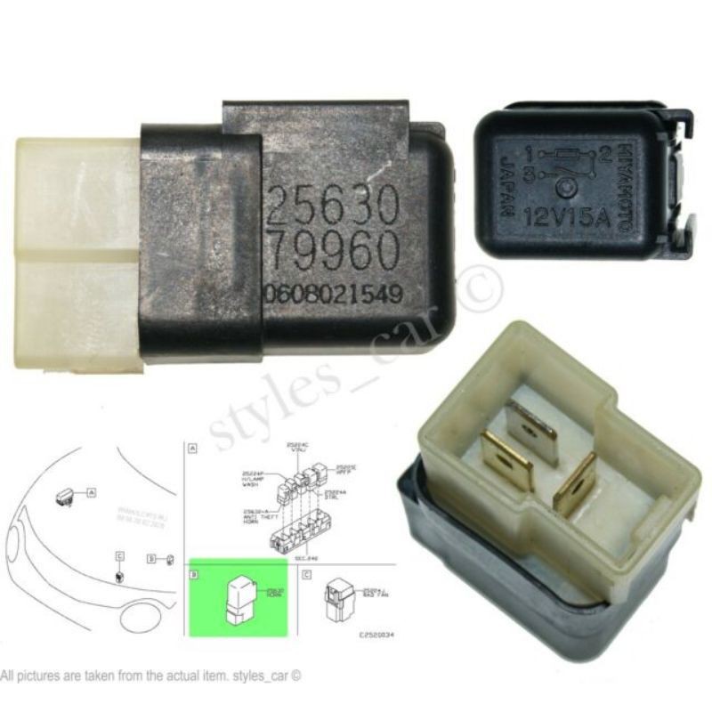 Miyamoto Relay – 12V 15A 3-Pin, Model 25630 79960 (New Other)