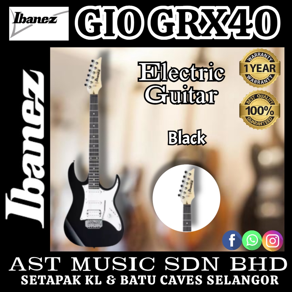 Ibanez Gio GRX40 Electric Guitar - Black ( GRX-40/Grx40 ) | Shopee Malaysia