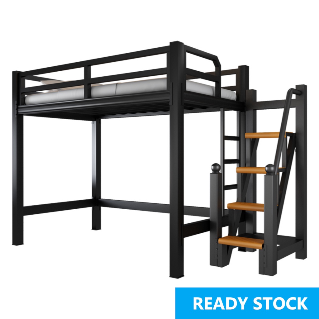 【Bedroom】Metal Loft Bed Single Queen King Size Double Decker Elevated